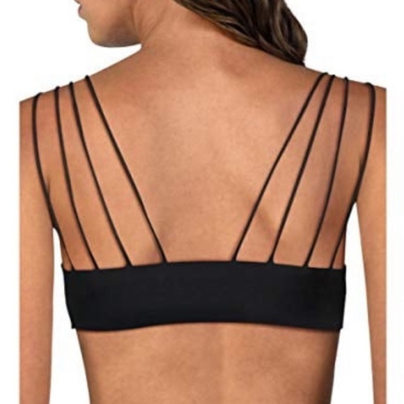 Volcom Women's Simply Solid V Neck Bikini Top, Black, XXL - Picture 4 of 10